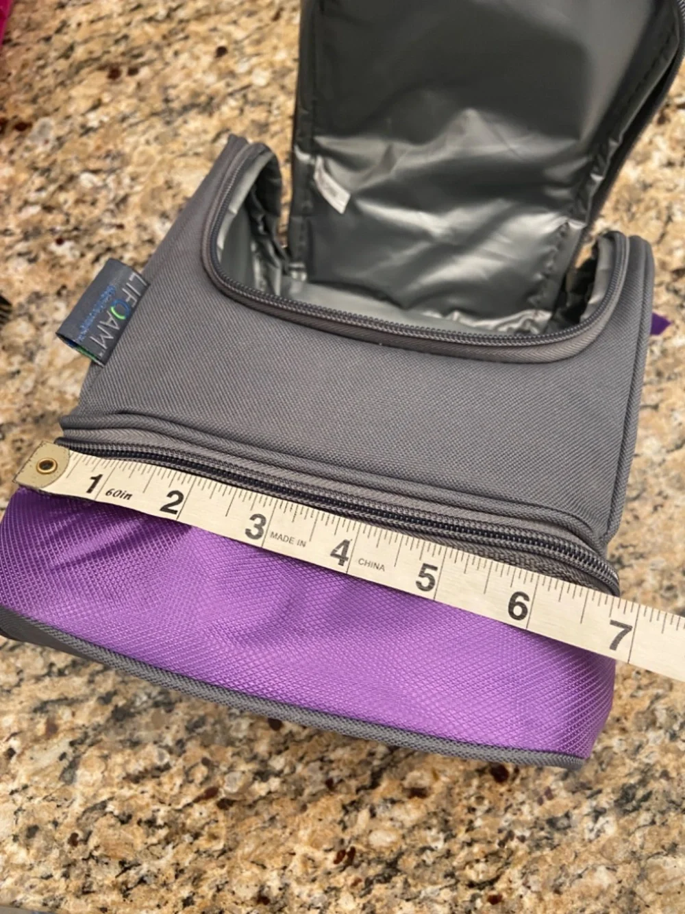 Like new! LIFOAM two compartment lunch bag Purple Grey